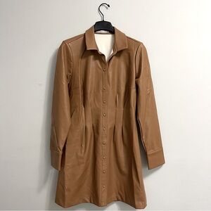 Abercrombie & Fitch Brown Faux Leather Shirt Dress